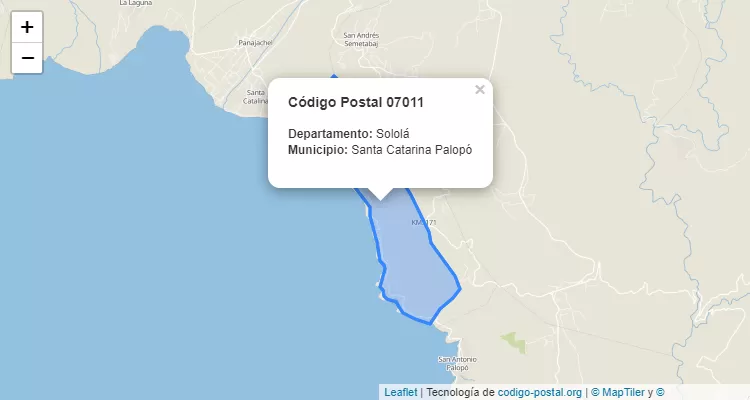 Código Postal Otra Poblacion Dispersa en Santa Catarina Palopo, Sololá - Guatemala