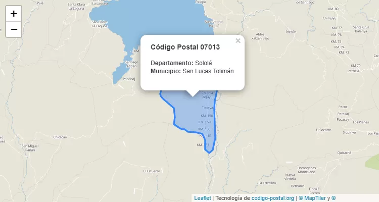 Código Postal Colonia Colonia Nueva San Jose en San Lucas Toliman, Sololá - Guatemala