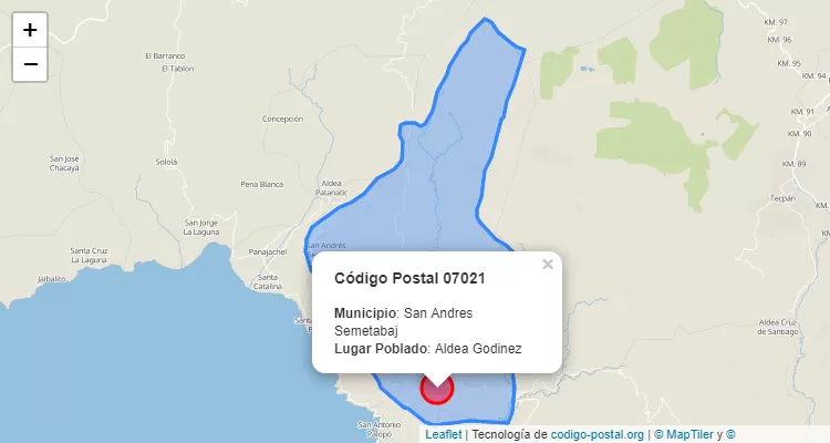 Código Postal Aldea Godinez en San Andres Semetabaj, Sololá - Guatemala