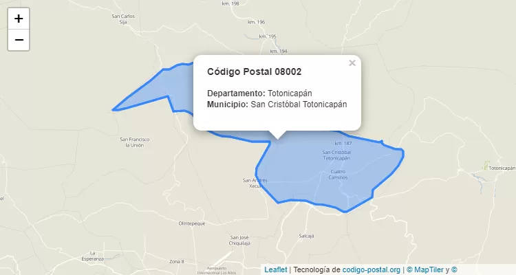 Código Postal Aldea Patachaj en San Cristobal Totonicapan, Totonicapán - Guatemala