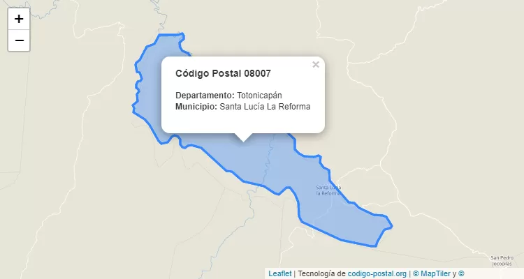 Código Postal Caserio Xesaclac en Santa Lucia la Reforma, Totonicapán - Guatemala