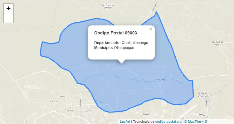 Código Postal Caserio Chuisuc en Olintepeque, Quetzaltenango - Guatemala
