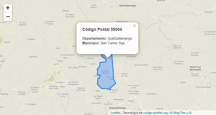 Código Postal Aldea Panorama en San Carlos Sija, Quetzaltenango - Guatemala