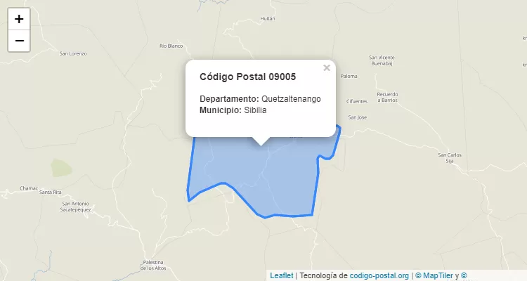 Código Postal Aldea La Union en Sibilia, Quetzaltenango - Guatemala