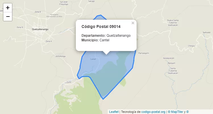 Código Postal Caserio Chuitzuribal en Cantel, Quetzaltenango - Guatemala