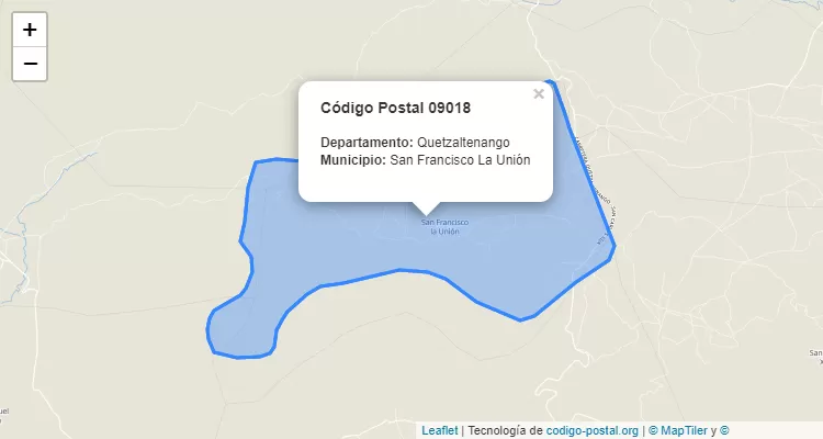 Código Postal Caserio Chuestancia en San Francisco la Union, Quetzaltenango - Guatemala