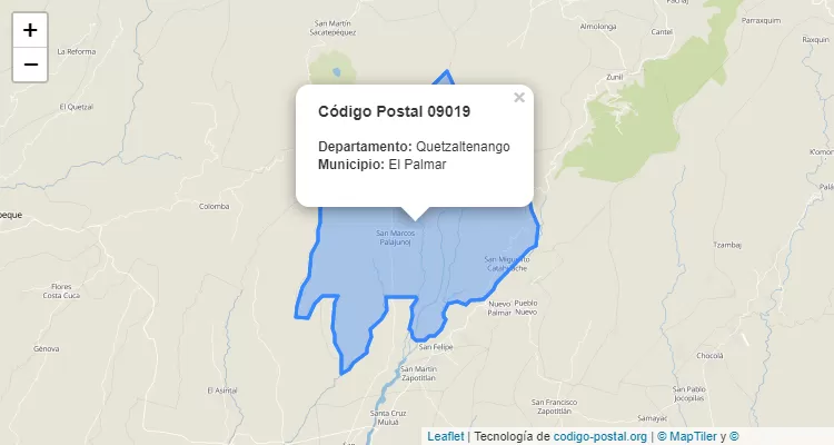 Código Postal Finca El Recreo en El Palmar, Quetzaltenango - Guatemala
