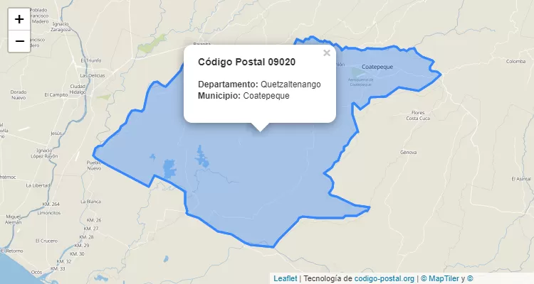 Código Postal Caserio Valparaiso en Coatepeque, Quetzaltenango - Guatemala