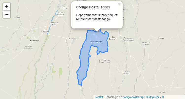 Código Postal Colonia San Andres en Mazatenango, Suchitepéquez - Guatemala
