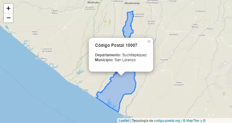 Código Postal Caserio Nuevo Amanecer Agrinac en San Lorenzo, Suchitepéquez - Guatemala