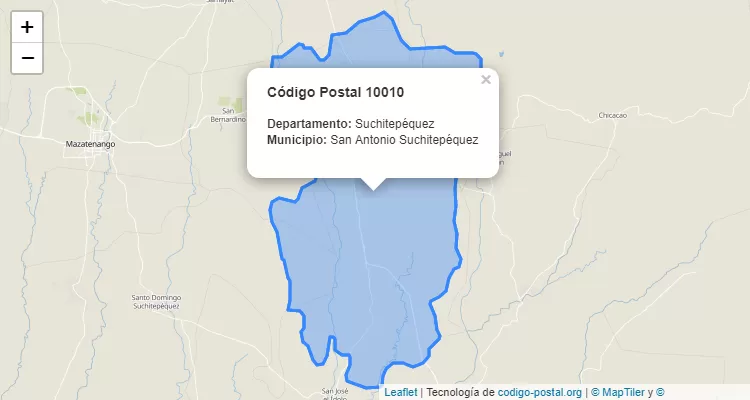 Código Postal Finca Rosario en San Antonio Suchitepequez, Suchitepéquez - Guatemala
