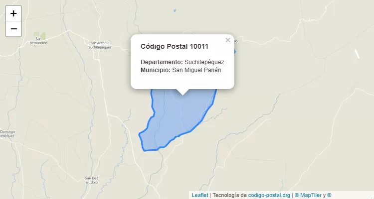 Código Postal Finca Candelaria en San Miguel Panan, Suchitepéquez - Guatemala