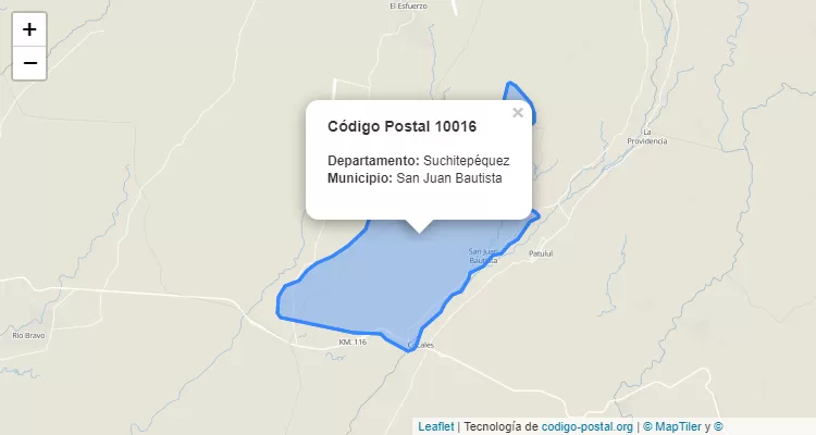 Código Postal Finca Santo Domingo en San Juan Bautista, Suchitepéquez - Guatemala