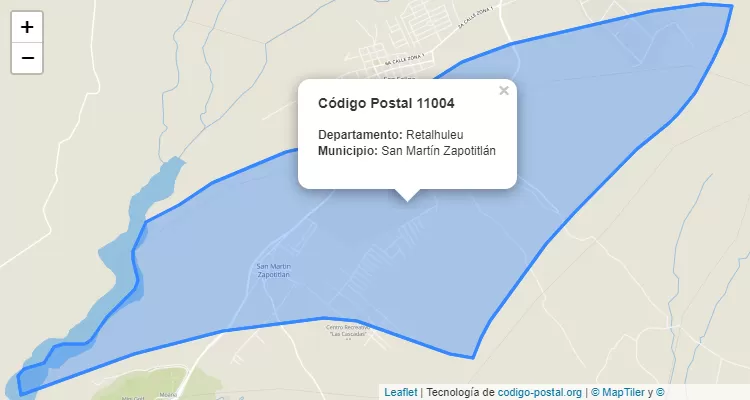 Código Postal Caserio La Línea en San Martin Zapotitlan, Retalhuleu - Guatemala