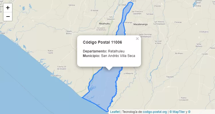 Código Postal Finca Finca Ixquejel en San Andres Villa Seca, Retalhuleu - Guatemala