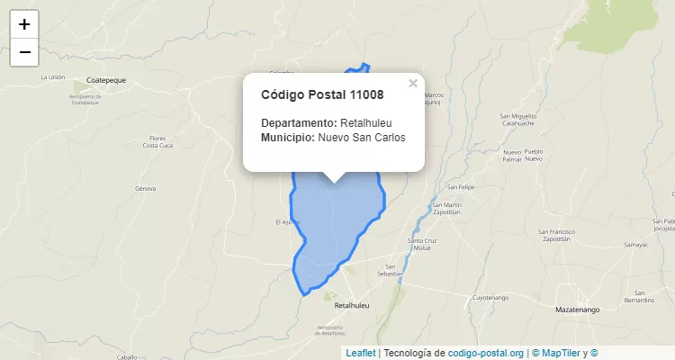 Código Postal Otra Poblacion Dispersa en Nuevo San Carlos, Retalhuleu - Guatemala