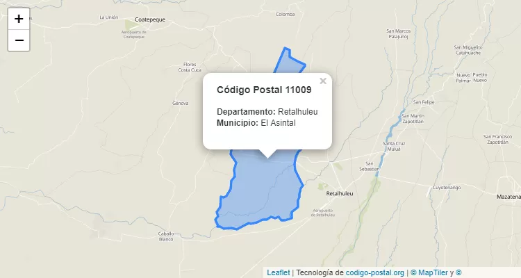 Código Postal Finca Guadalupe en El Asintal, Retalhuleu - Guatemala