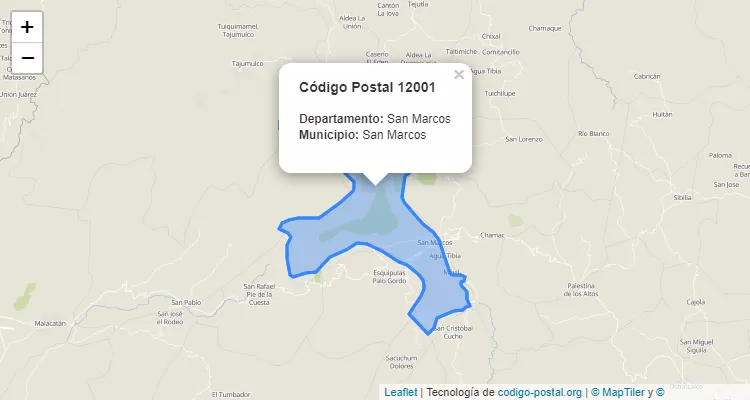 Código Postal Caserio La Montaña en San Marcos, San Marcos - Guatemala