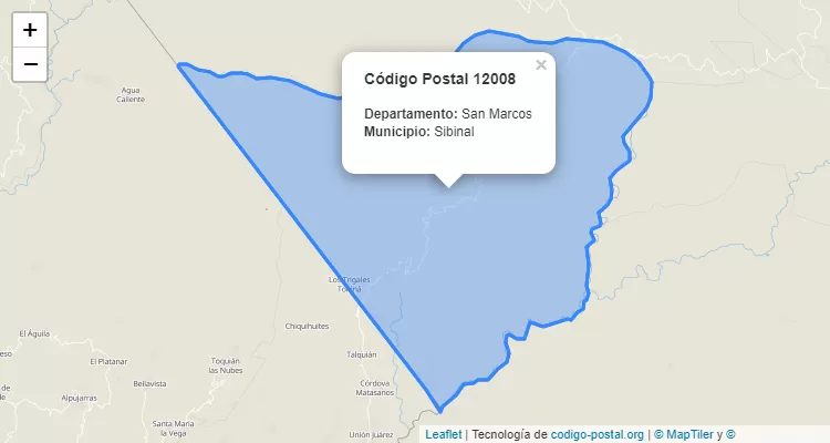 Código Postal Caserio Tonima en Sibinal, San Marcos - Guatemala