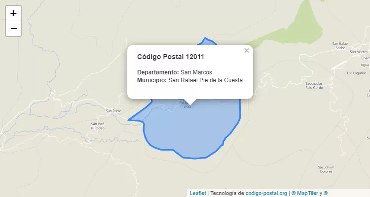 Código Postal Aldea Chayen en San Rafael Pie de la Cuesta, San Marcos - Guatemala