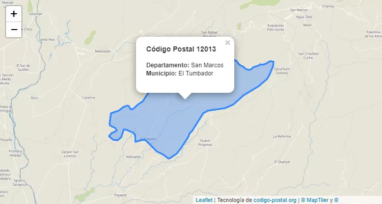 Código Postal Caserio San Antonio en El Tumbador, San Marcos - Guatemala