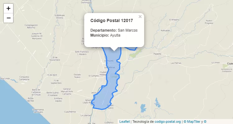 Código Postal Asentamiento 4 de Marzo en Ayutla, San Marcos - Guatemala