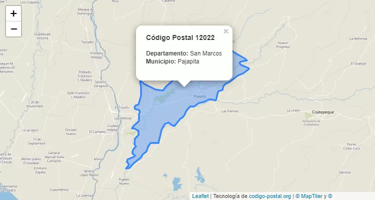Código Postal Caserio Las Flores en Pajapita, San Marcos - Guatemala