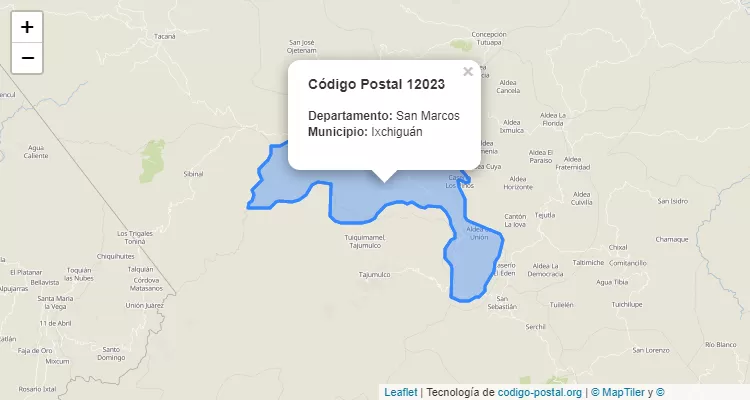 Código Postal Caserio La Trinidad en Ixchiguan, San Marcos - Guatemala