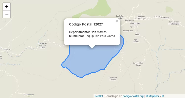 Código Postal Aldea El Carrizal en Esquipulas Palo Gordo, San Marcos - Guatemala