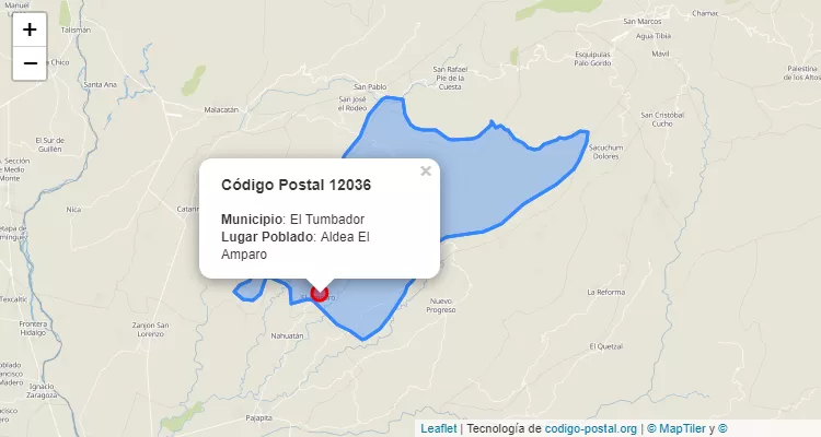Código Postal Aldea El Amparo en El Tumbador, San Marcos - Guatemala