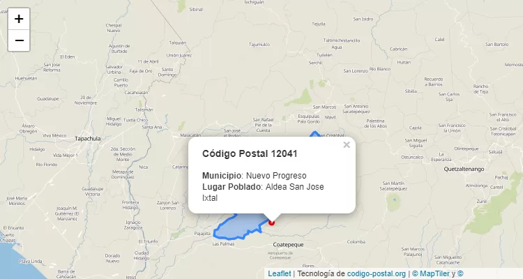Código Postal Aldea San Jose Ixtal en Nuevo Progreso, San Marcos - Guatemala
