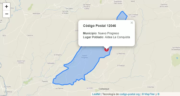 Código Postal Aldea La Conquista en Nuevo Progreso, San Marcos - Guatemala