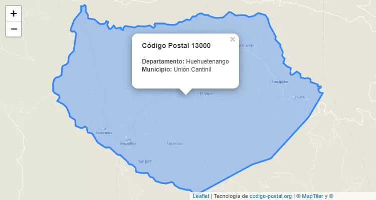 Código Postal Caserio Tres Caminos en Unión Cantinil, Huehuetenango - Guatemala