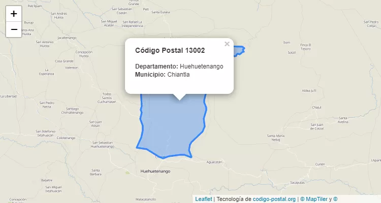 Código Postal Caserio Cumbre de Sibila en Chiantla, Huehuetenango - Guatemala