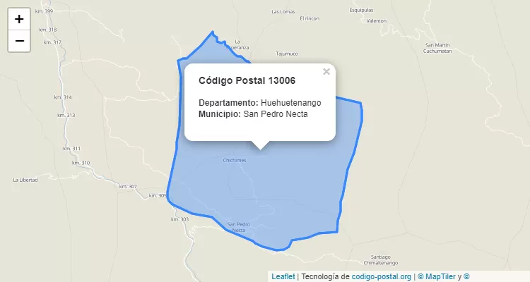Código Postal Caserio El Injerto Chejos en San Pedro Necta, Huehuetenango - Guatemala