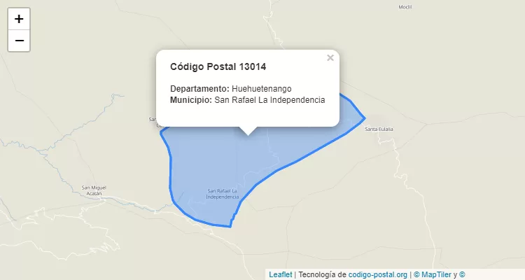 Código Postal Caserio K´aan en San Rafael la Independencia, Huehuetenango - Guatemala