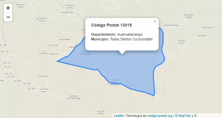 Código Postal Caserio Xetolbe en Todos Santos Cuchumatan, Huehuetenango - Guatemala