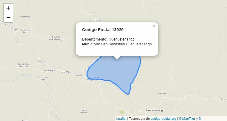 Código Postal Caserio Tuitzcusmaque en San Sebastian Huehuetenango, Huehuetenango - Guatemala