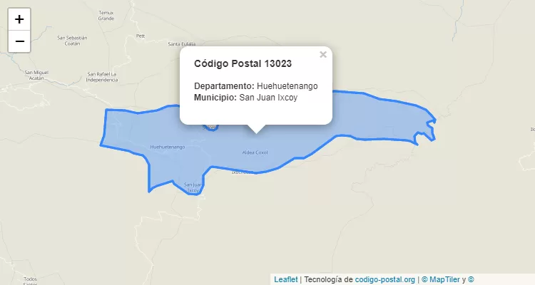Código Postal Caserio Candelaria Chitamil en San Juan Ixcoy, Huehuetenango - Guatemala