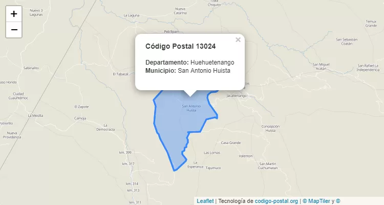 Código Postal Otra Poblacion Dispersa en San Antonio Huista, Huehuetenango - Guatemala