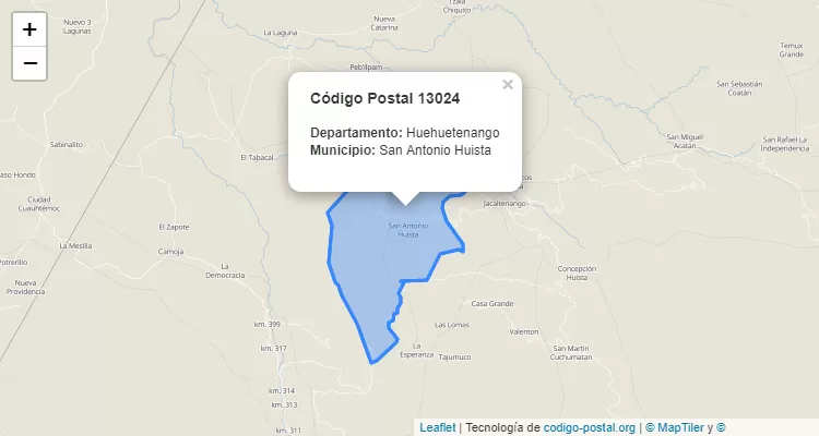 Código Postal Caserio Ixmal en San Antonio Huista, Huehuetenango - Guatemala