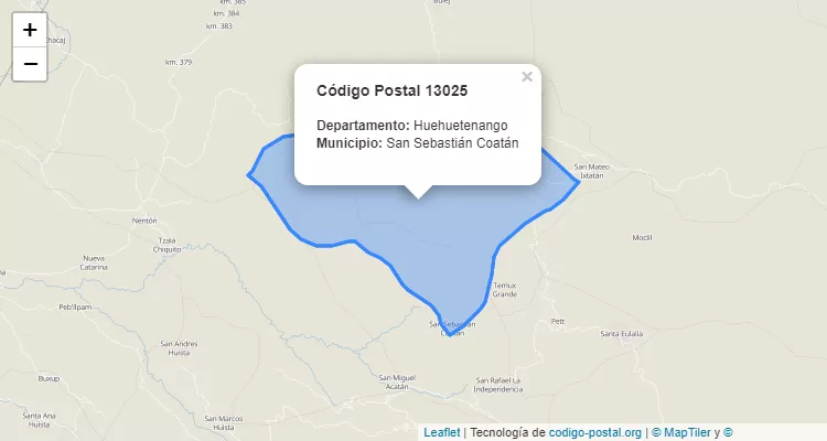 Código Postal Caserio Yolaquisis en San Sebastian Coatan, Huehuetenango - Guatemala