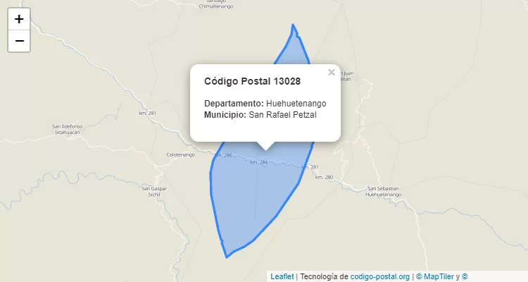 Código Postal Caserio Agua Blanca en San Rafael Petzal, Huehuetenango - Guatemala