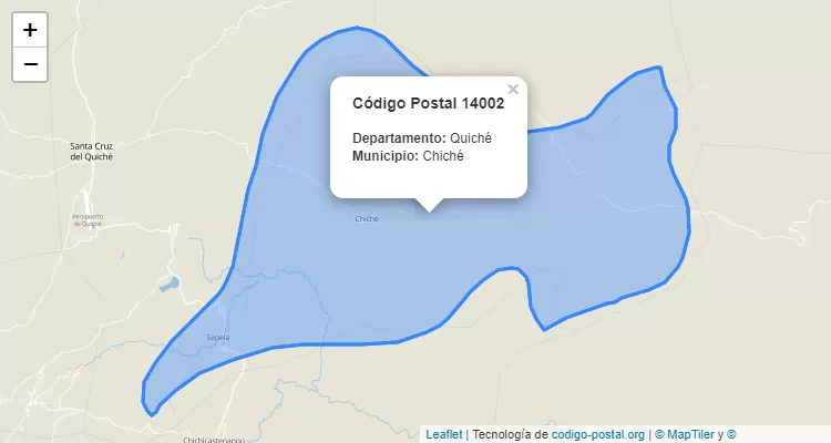 Código Postal Caserio Caja de Agua en Chiche, Quiché - Guatemala