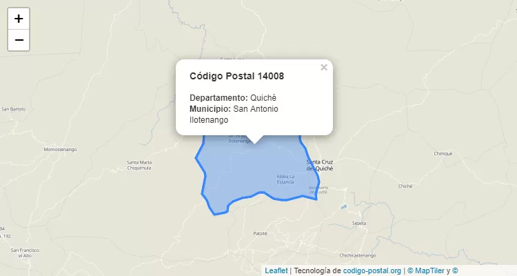 Código Postal Caserio Pacaja en San Antonio Ilotenango, Quiché - Guatemala