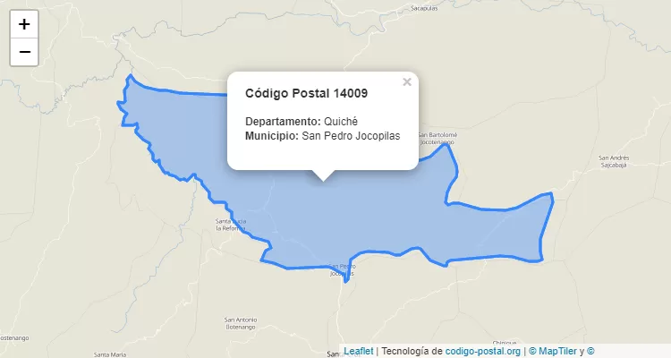 Código Postal Caserio Sichujil O Tzojil en San Pedro Jocopilas, Quiché - Guatemala