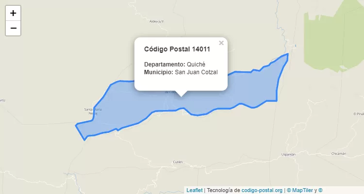 Código Postal Caserio San Juan Miramar en San Juan Cotzal, Quiché - Guatemala
