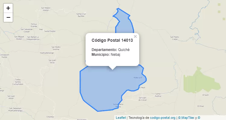 Código Postal Caserio Bicampanabitz en Nebaj, Quiché - Guatemala
