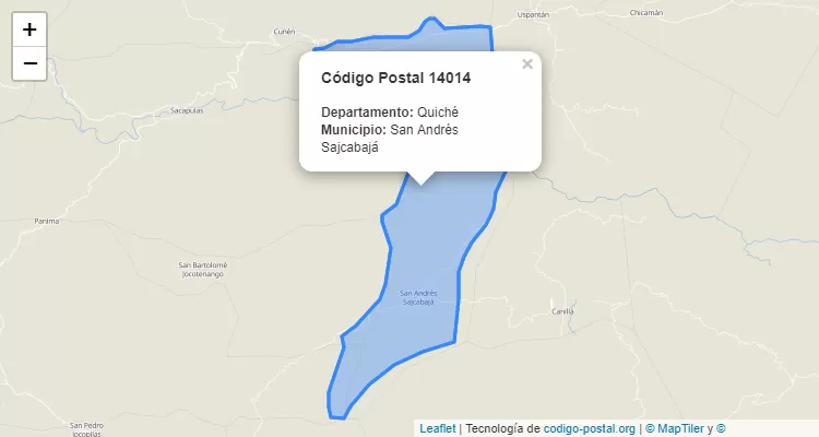 Código Postal Caserio Catoyac en San Andres Sajcabaja, Quiché - Guatemala