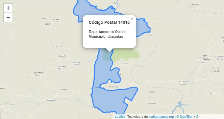 Código Postal Caserio Piedras Negras en Uspantan, Quiché - Guatemala
